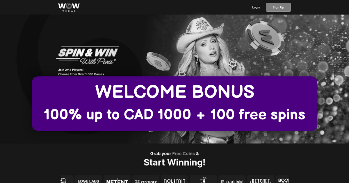 WOW Vegas Casino welcome bonus