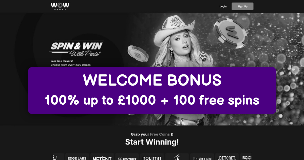 WOW Vegas Casino welcome bonus