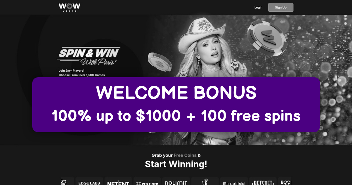 WOW Vegas Casino welcome bonus