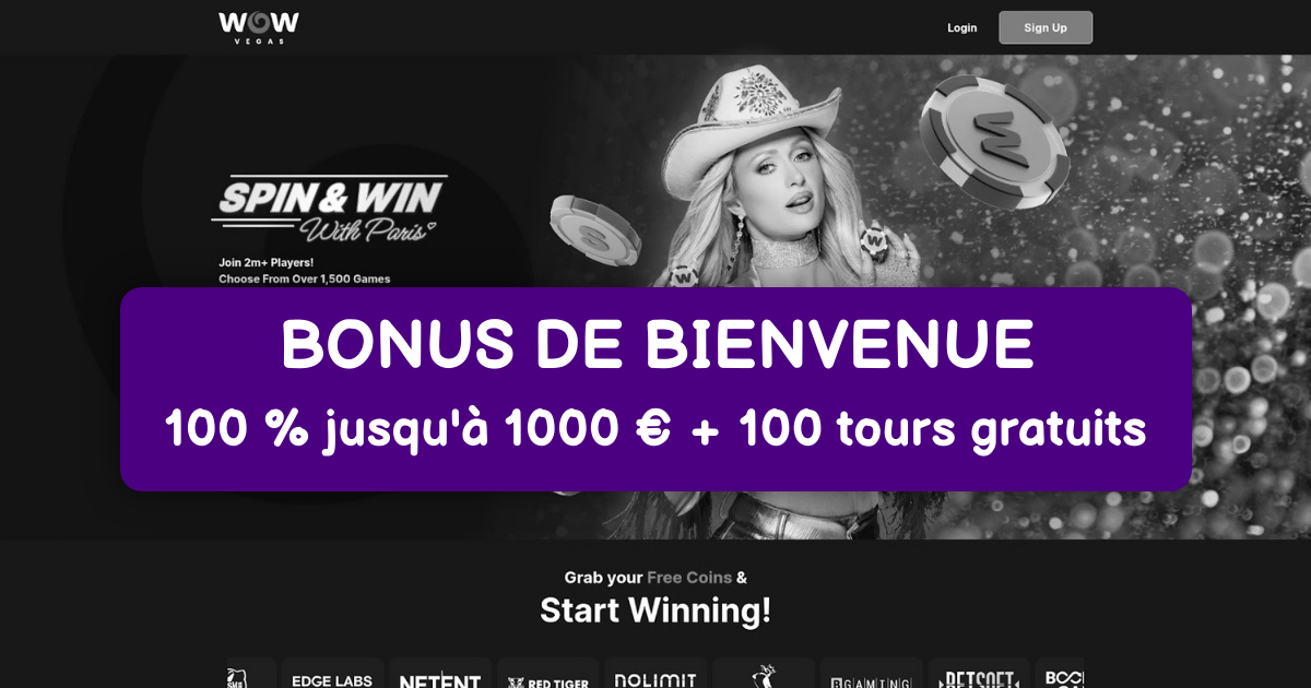 WOW Vegas Casino welcome bonus