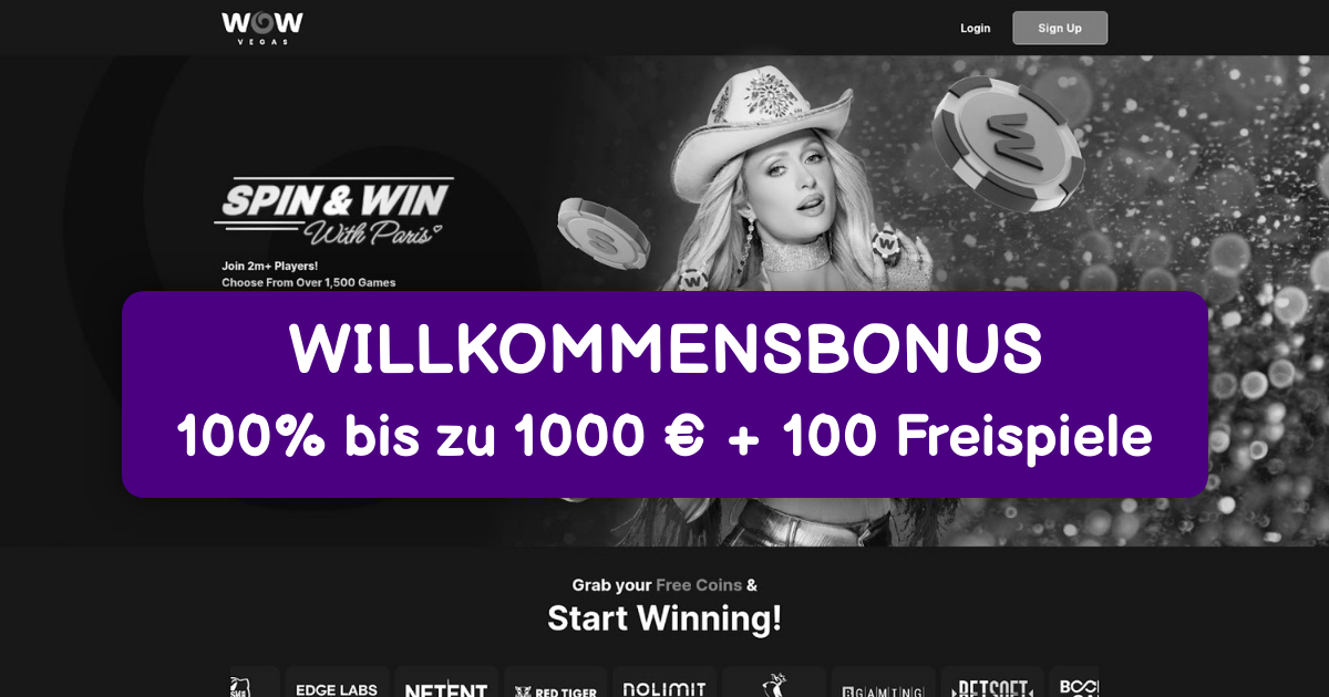 WOW Vegas Casino welcome bonus